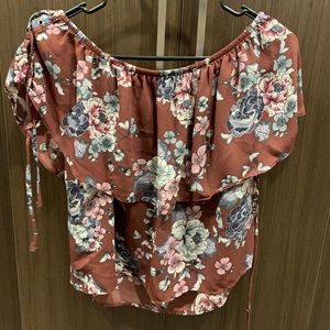 Strapless Floral Top